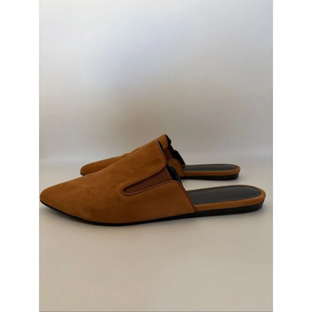 Jenni Kayne Suede Pointed-Toe Mules in Cognac - Picture 11 of 12